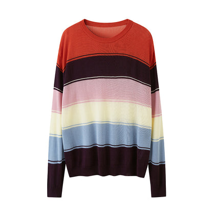 Striped Color Block Knit Top