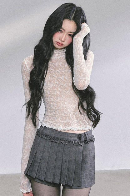 French Pleated Short Skirt Set-Up