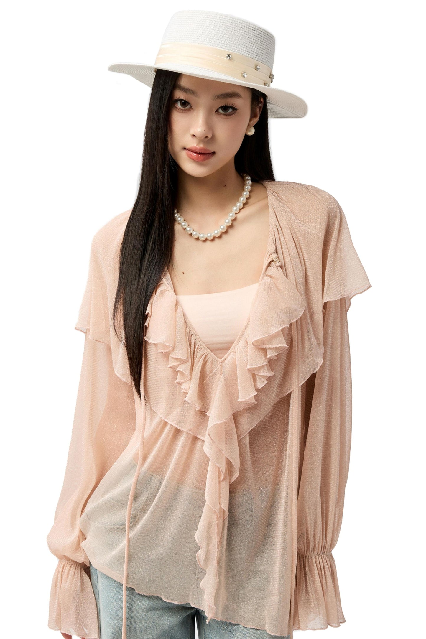 Slim Glitter Cover-Up Top Set