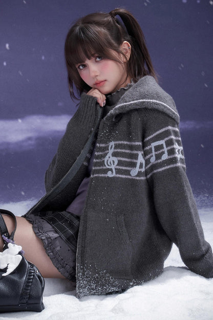 Sweet Cool Lapel Knit Sweater