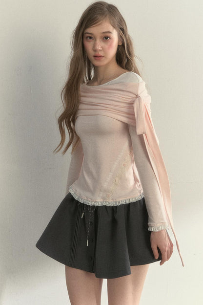 Retro Streamer Shoulder Top