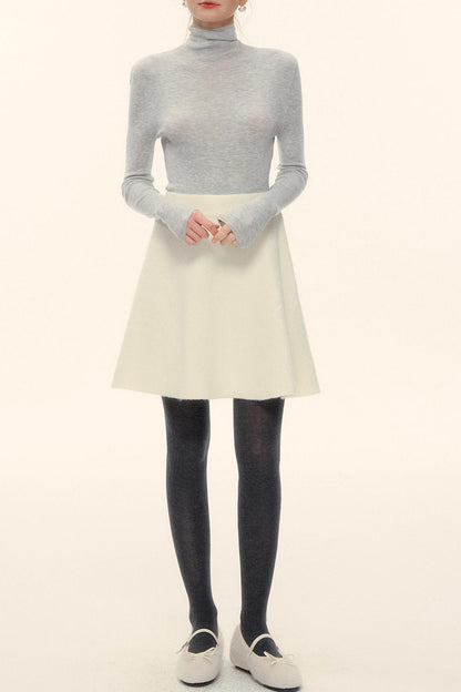 Wool Fur Collar Knit Jacket Set-Up