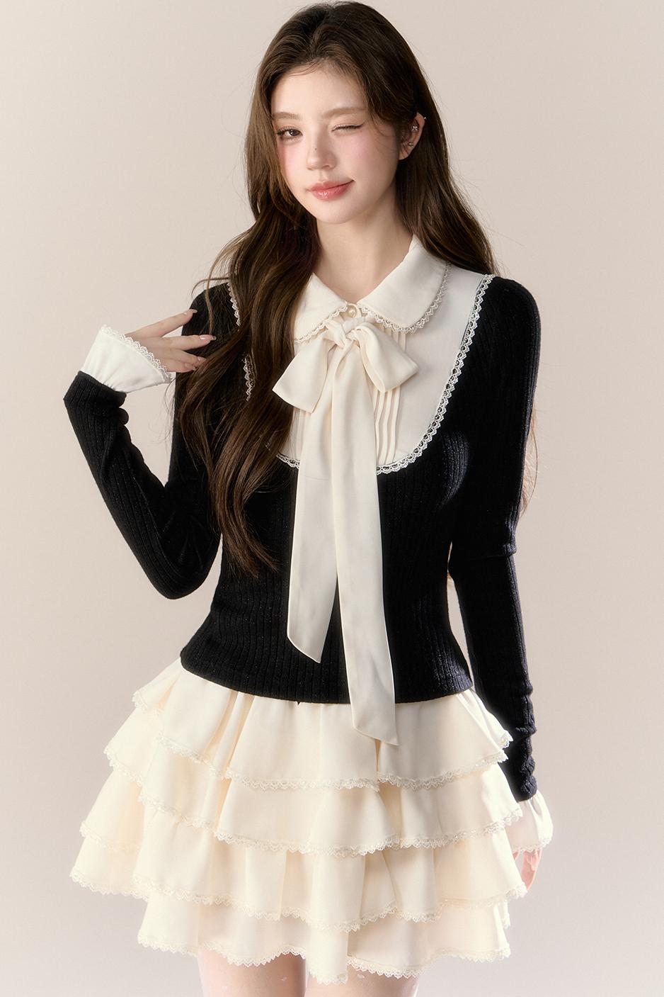 Autumn Knitted Top Skirt Set-Up