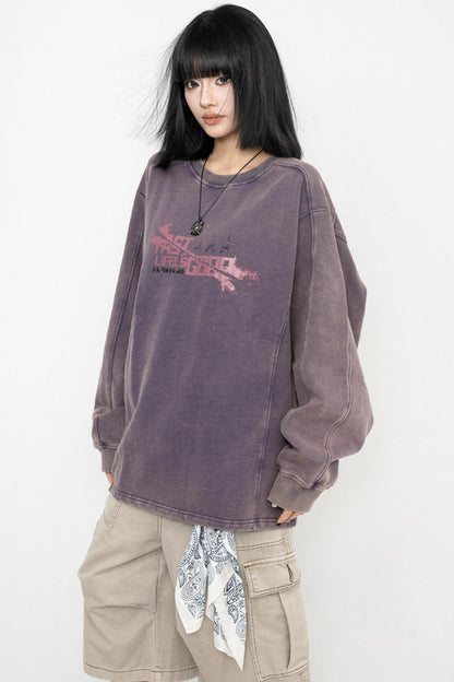 Vintage Wash Oversized Long Sleeve Tee
