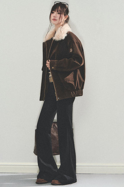 Suede Vintage Biker Jacket