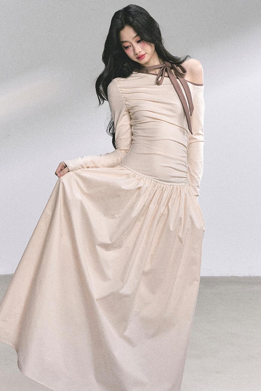 Autumn Waist Slimming Long Dress