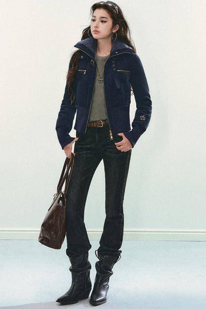 Retro Wool Motorcycle Jacket