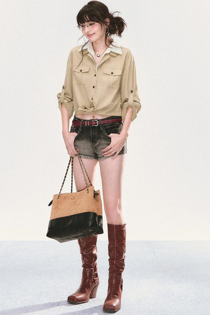 Fake Two-Piece Lapel Shirt