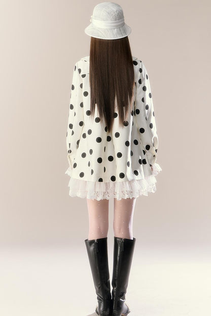 Blue Holiday Trench Coat Dress