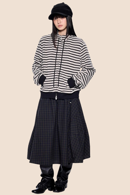 Striped Vintage Turtleneck Cardigan