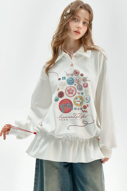 Vintage Buttoned Polo Dress