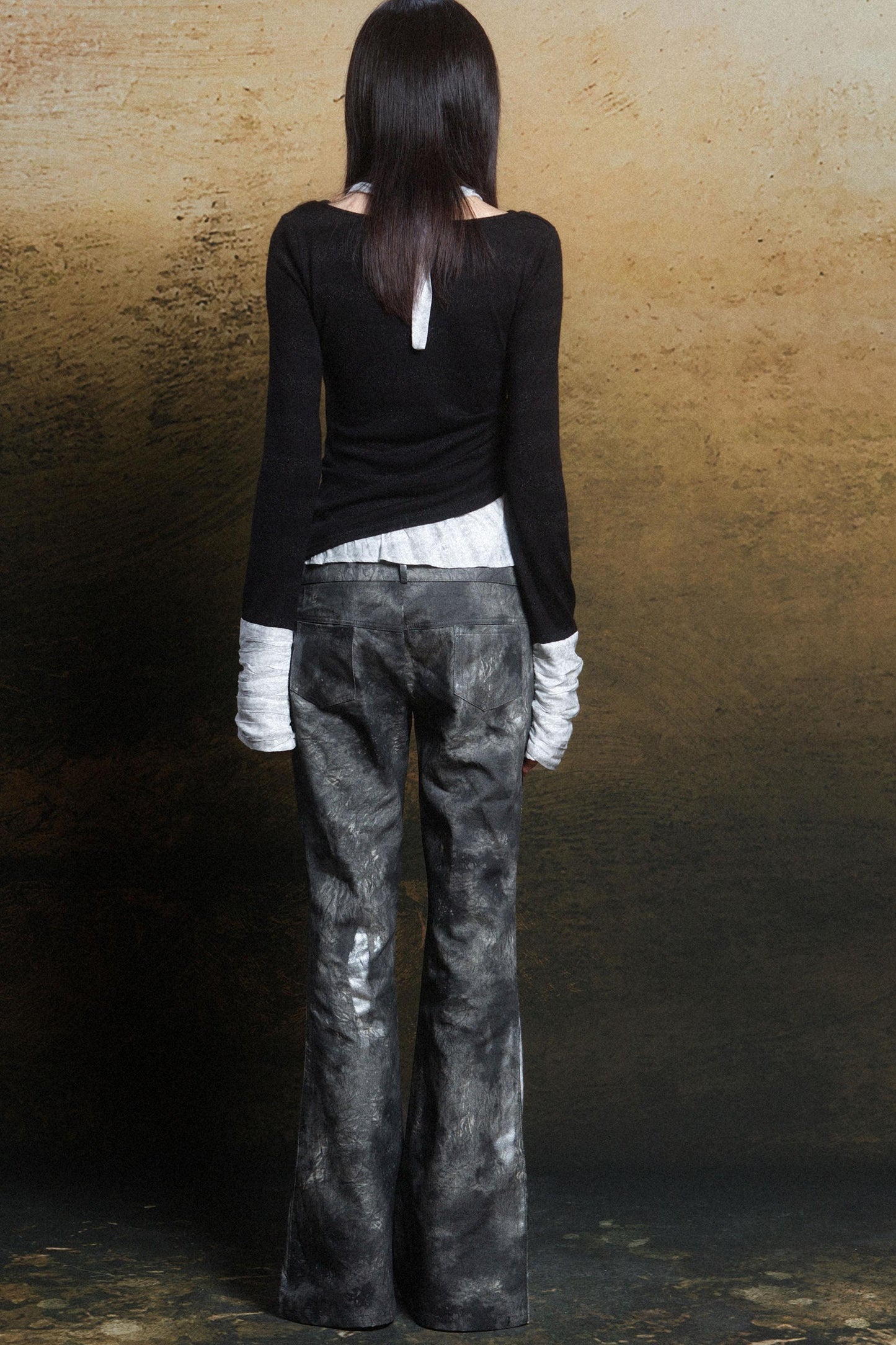 Punk Rebel Knit Two-Tone Neck Top