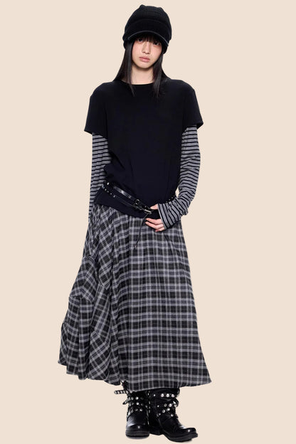 Striped Patchwork Retro Top