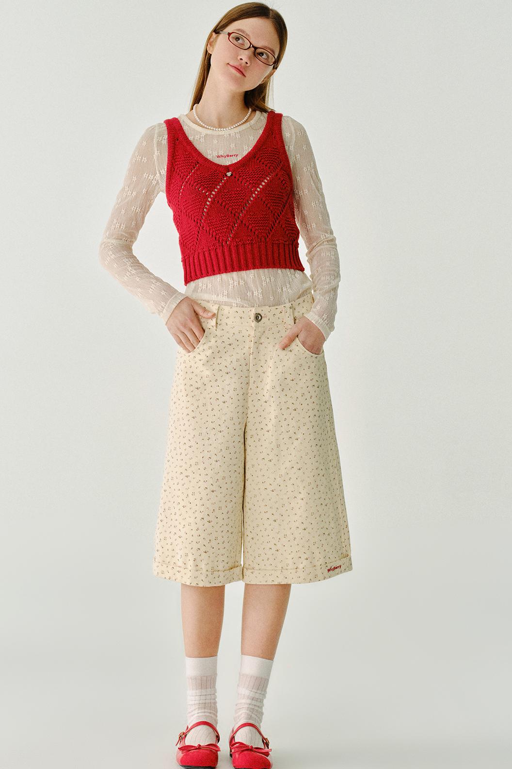 수월한 면 반바지 