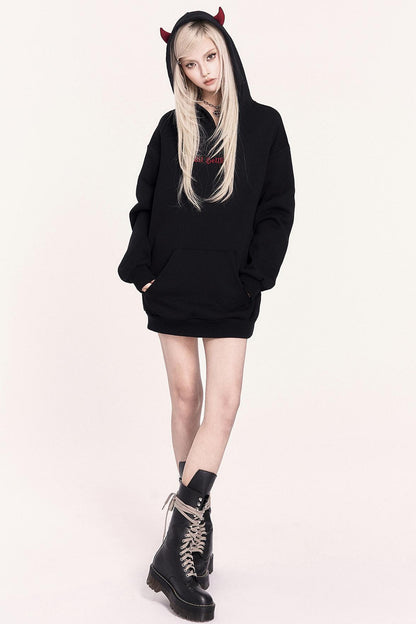 Dark Sweet Devil Hooded Dress Set-Up