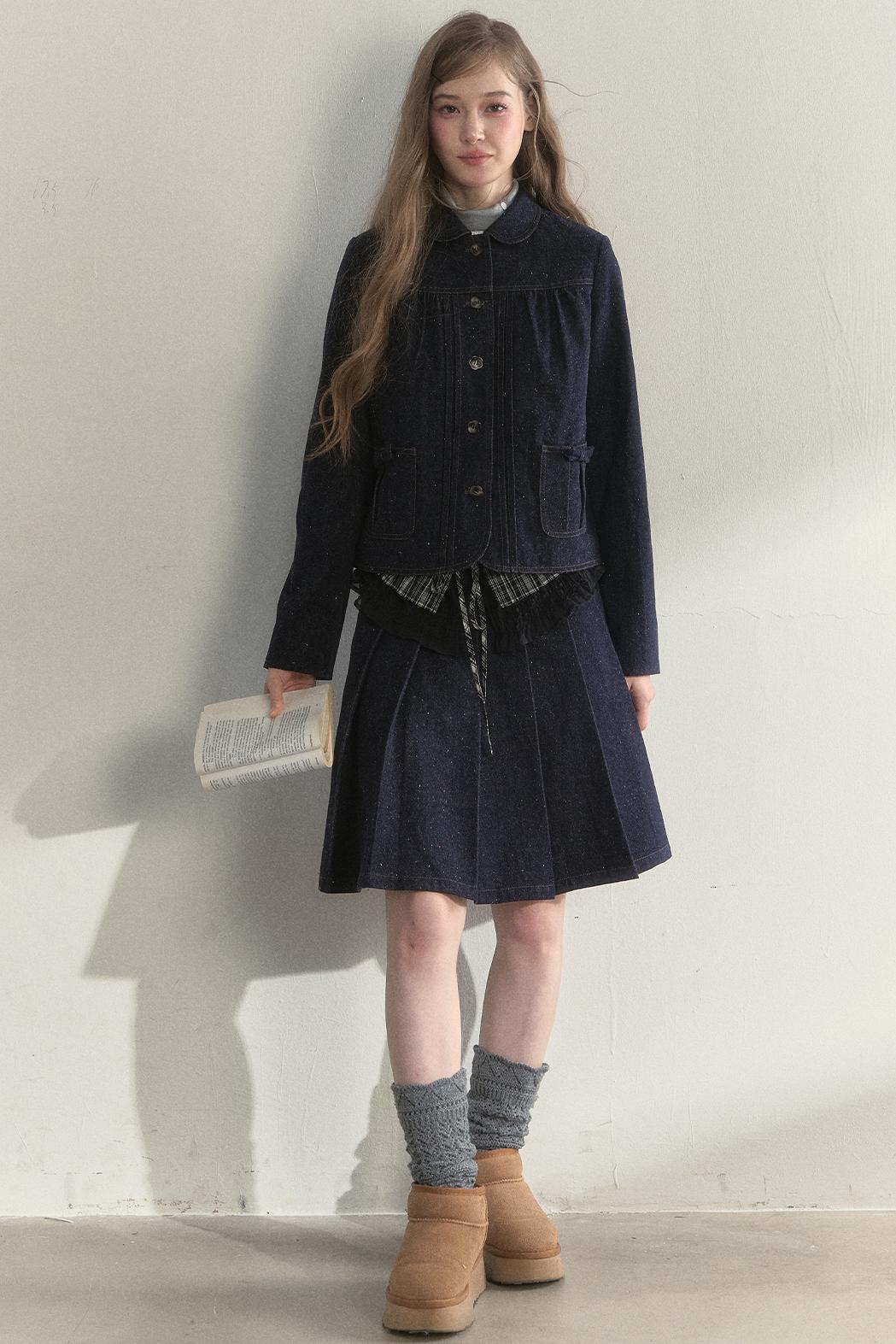 Retro Denim Quilted Jacket Set-Up