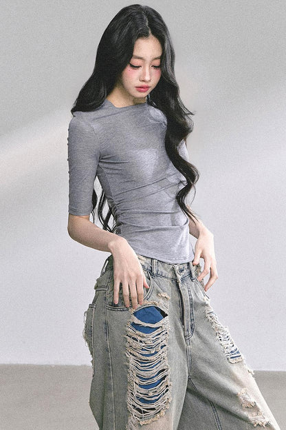 Autumn Butterfly Lace T-shirt