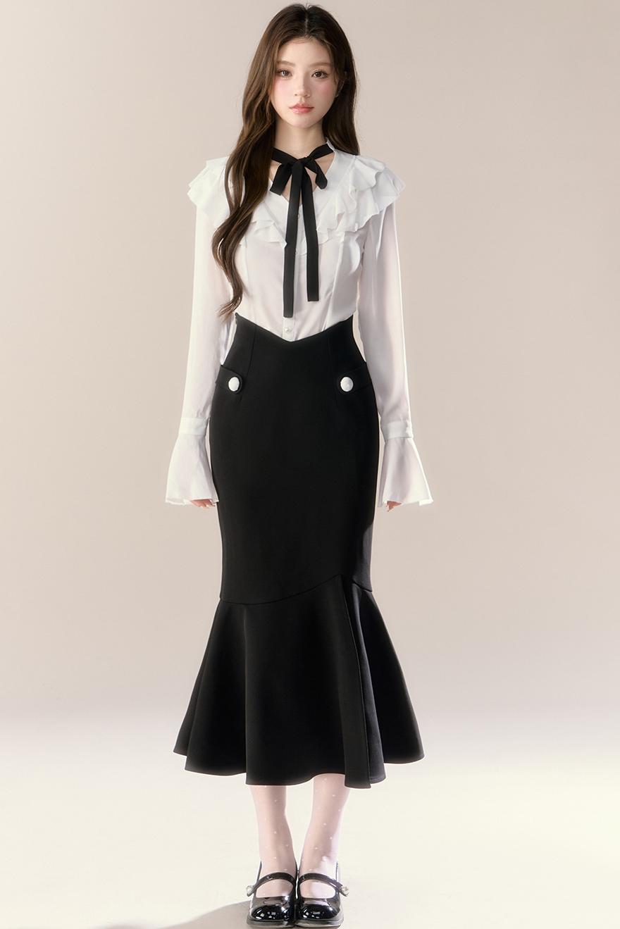 Completo camicia con vita alla francese e gonna a sirena