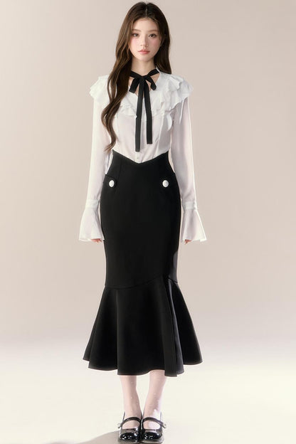 Completo camicia con vita alla francese e gonna a sirena