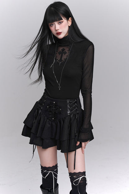 Gothic Black Slim Top