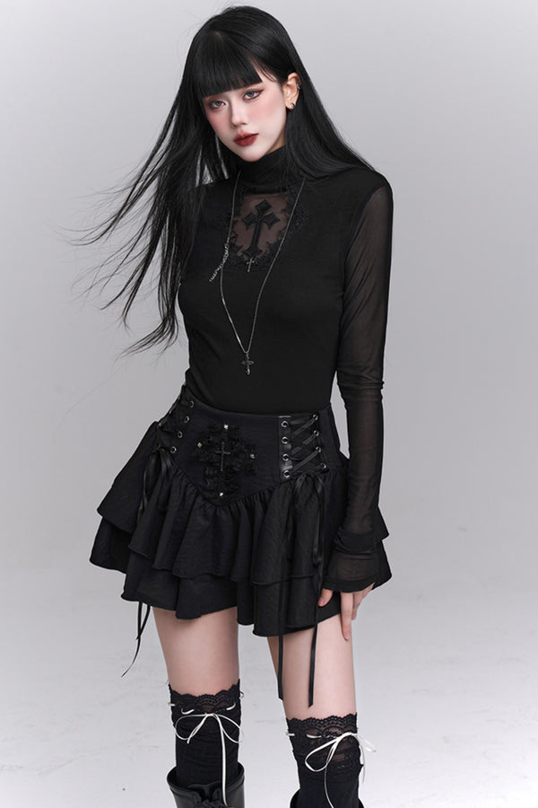Gothic Black Slim Top