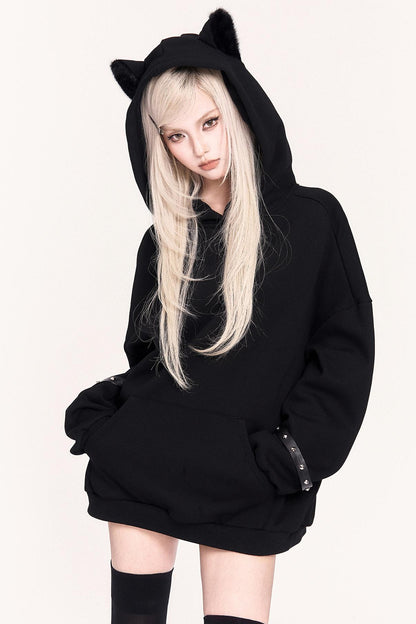 Black Cat Hooded Sweatshirt