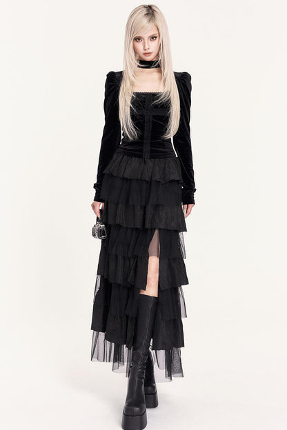 Gothic Lace Patchwork Top