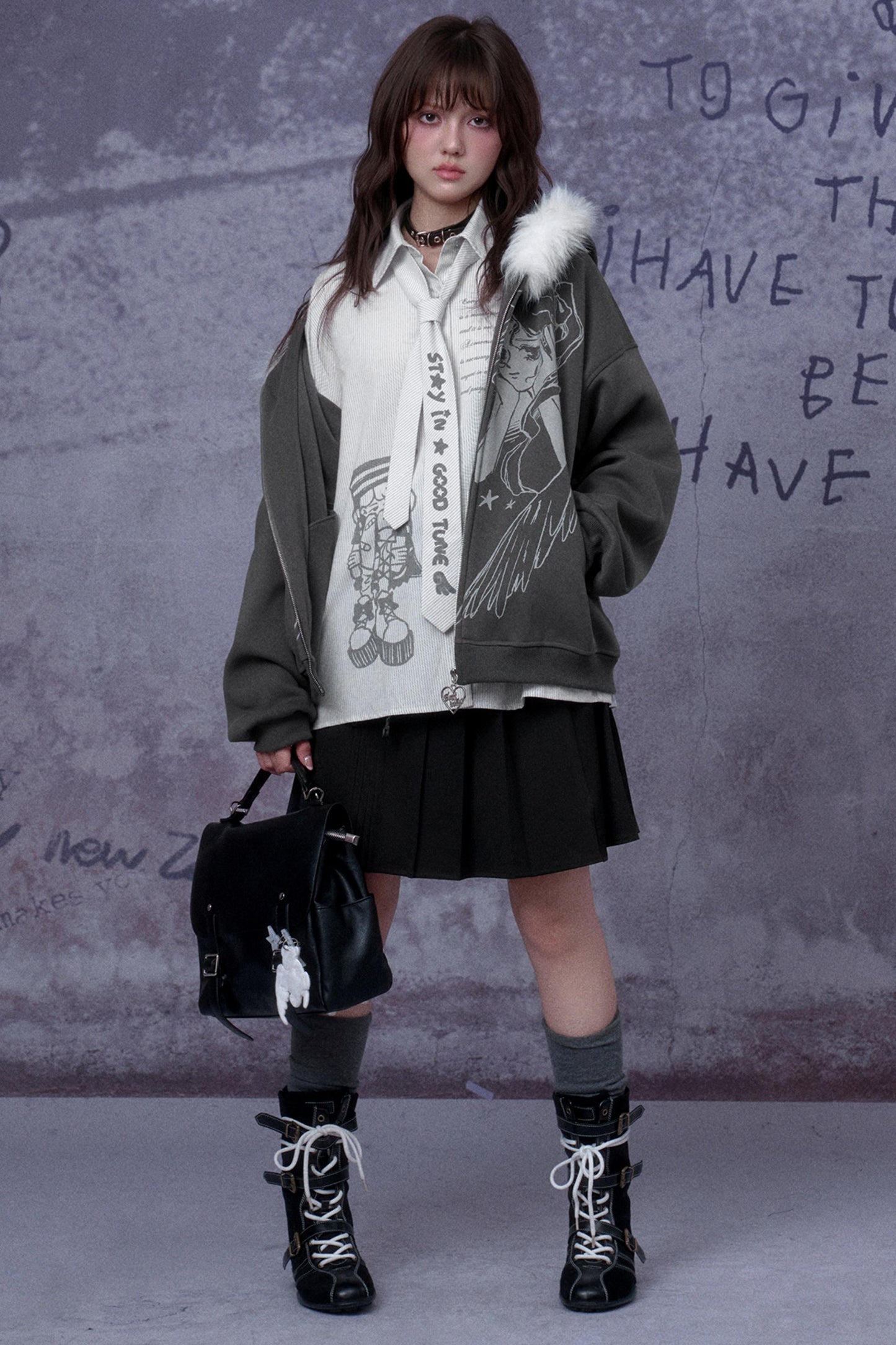 Angel Manga Print Fleece Jacket