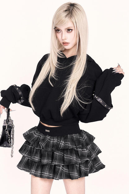 Black Cat Plush Hoodie