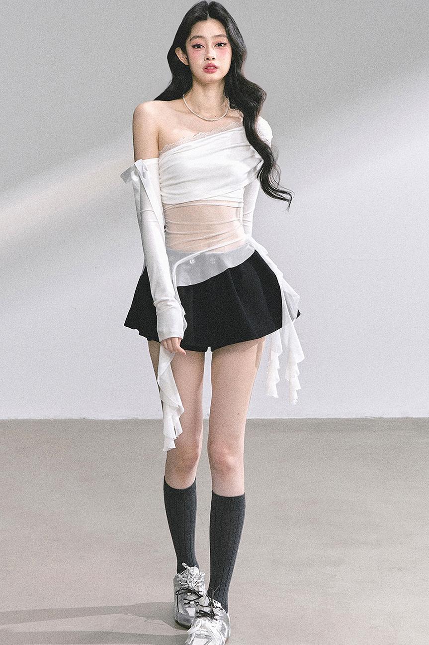 Pear Blossom Lace Shoulder Top