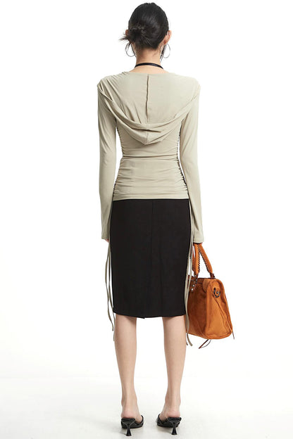 Retro Light Green Hooded Top