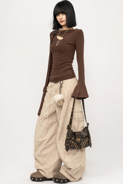 Retro Bell-Bottom Sleeve Top