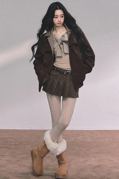 American Plaid Knitted T-Shirt