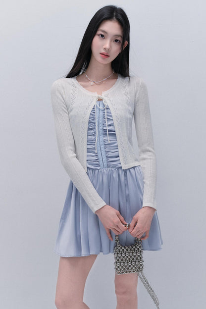 Fließendes Satin-Silhouette-Kleid 