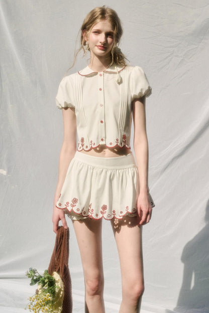 White Berry Lace Skirt Set-Up