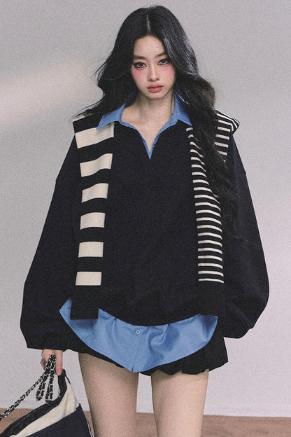 Gaozhi American Oversize Sweatshirt Set-Up