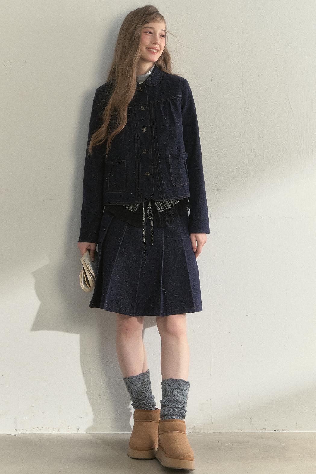 Retro Denim Quilted Jacket Set-Up