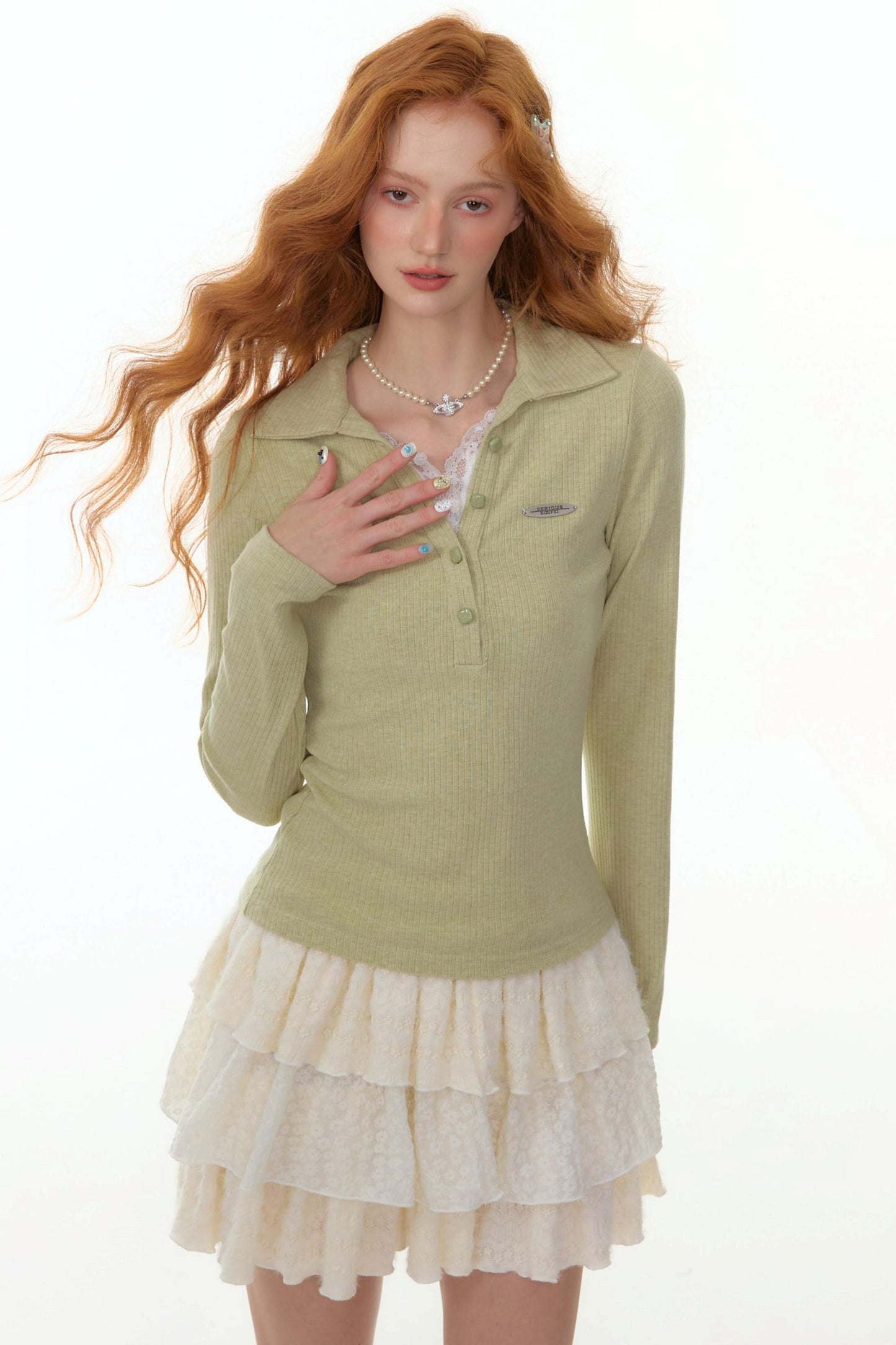 Zizifei Knit Lace Top