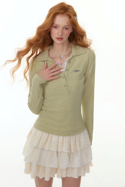 Zizifei Knit Lace Top