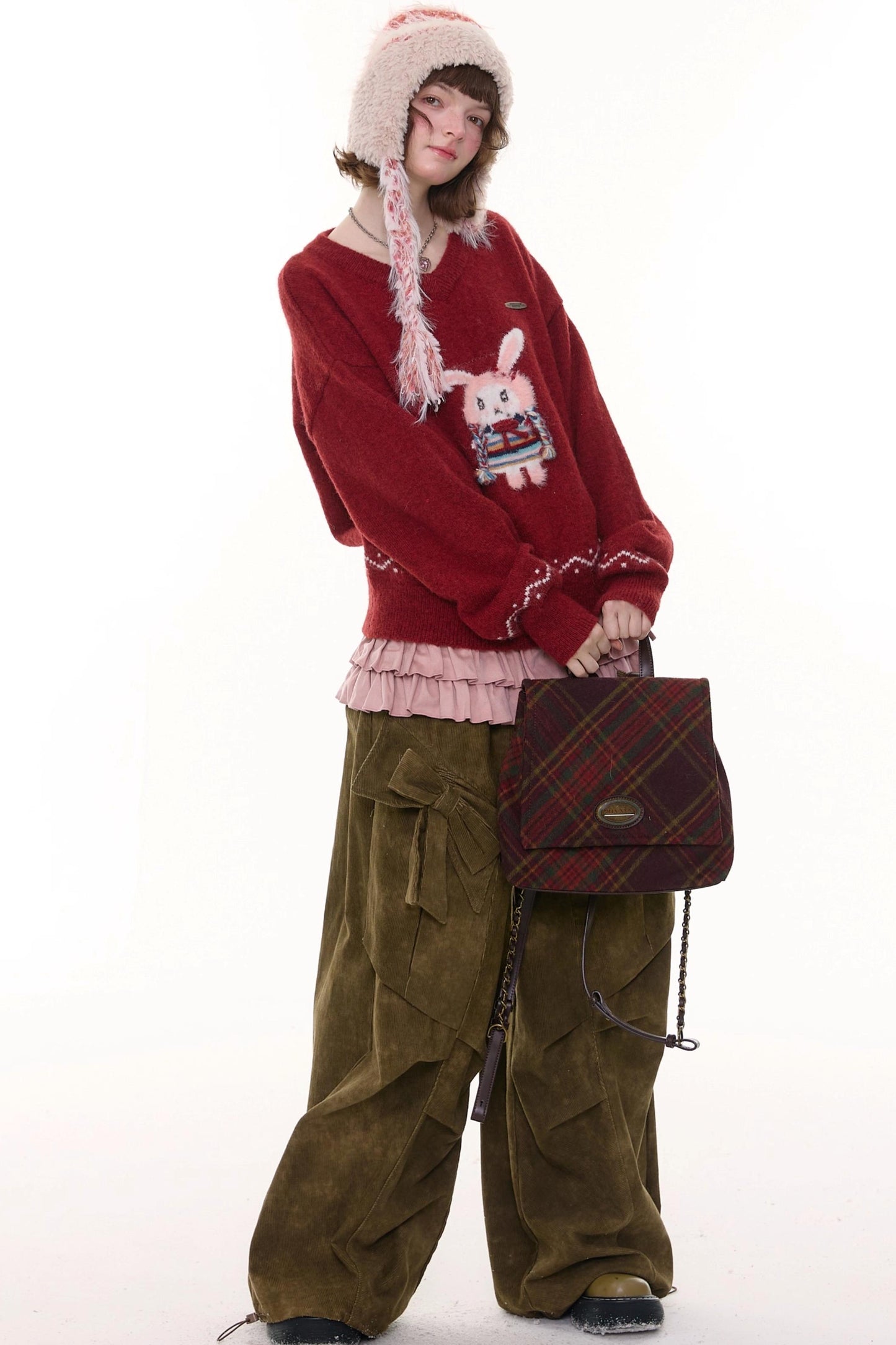 Soft Glutinous Lazy V-Neck Sweater