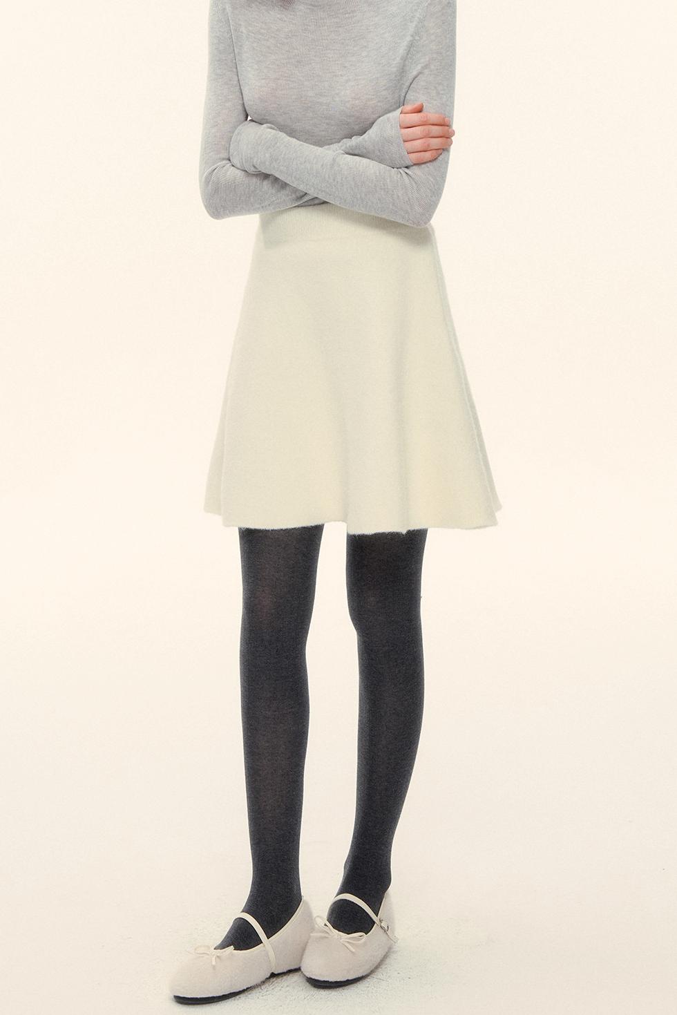 Wool Fur Collar Knit Jacket Set-Up