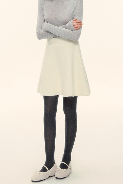 Wool Fur Collar Knit Jacket Set-Up