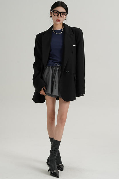 Chic Black And Cream Elegant Jacket