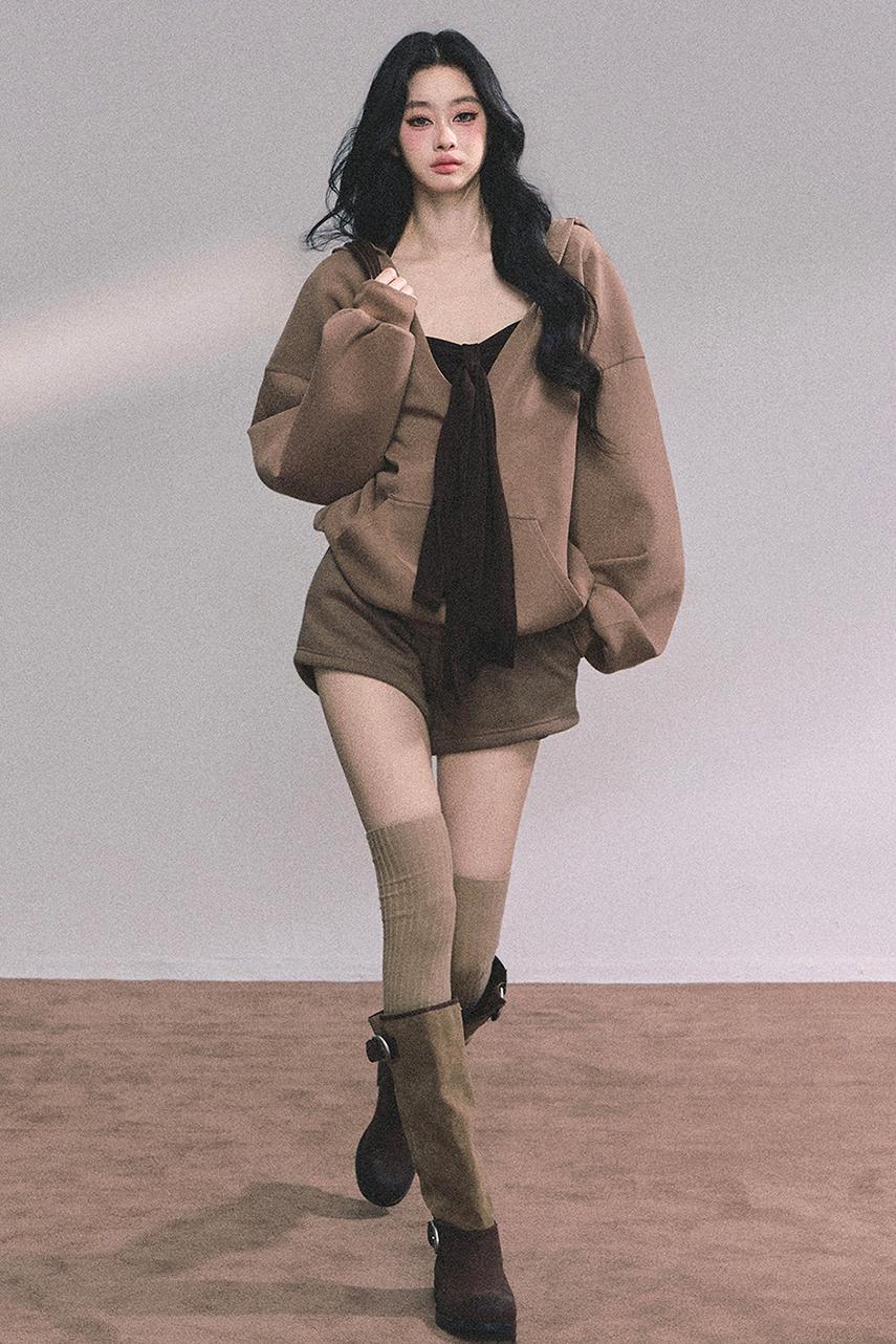 Autumn Hooded Three-Piece Set-Up