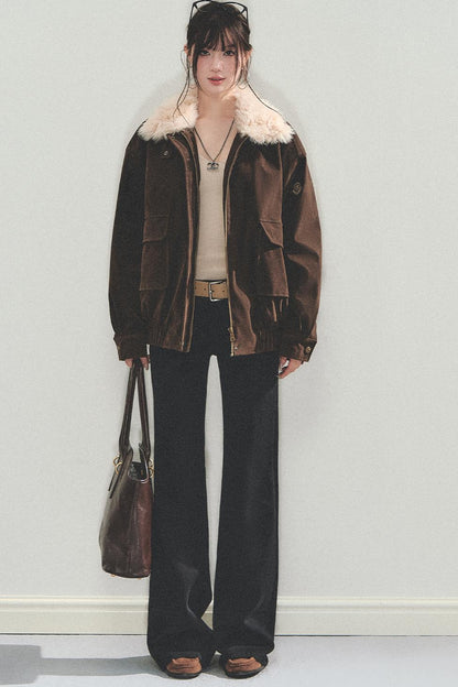 Suede Vintage Biker Jacket