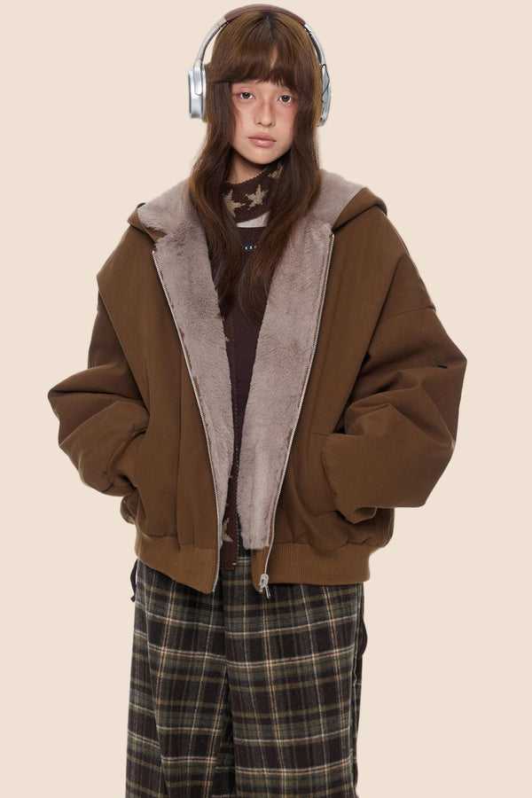 Baumwolle Retro Kapuzenjacke