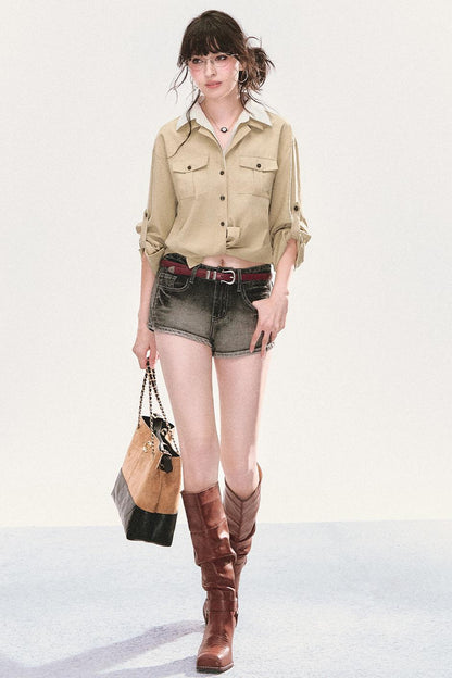 Fake Two-Piece Lapel Shirt