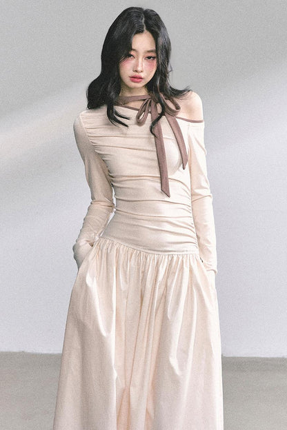 Autumn Waist Slimming Long Dress