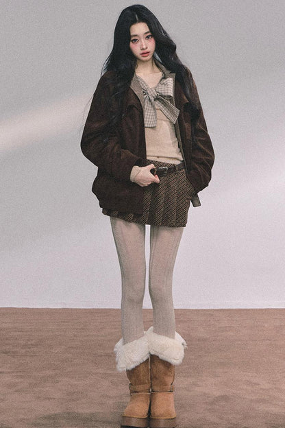 American Plaid Knitted T-Shirt