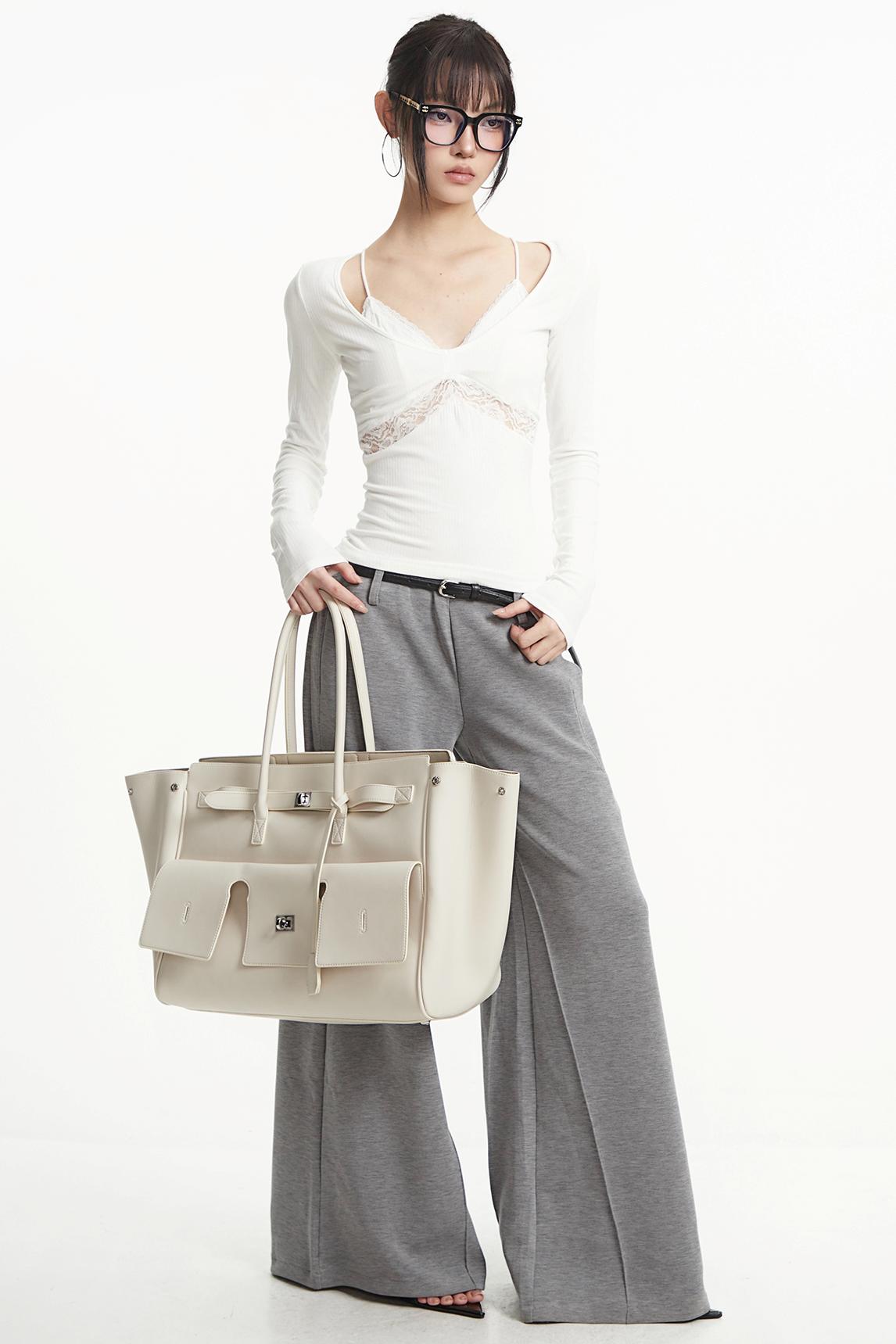 Retro Gray Two-Piece Top